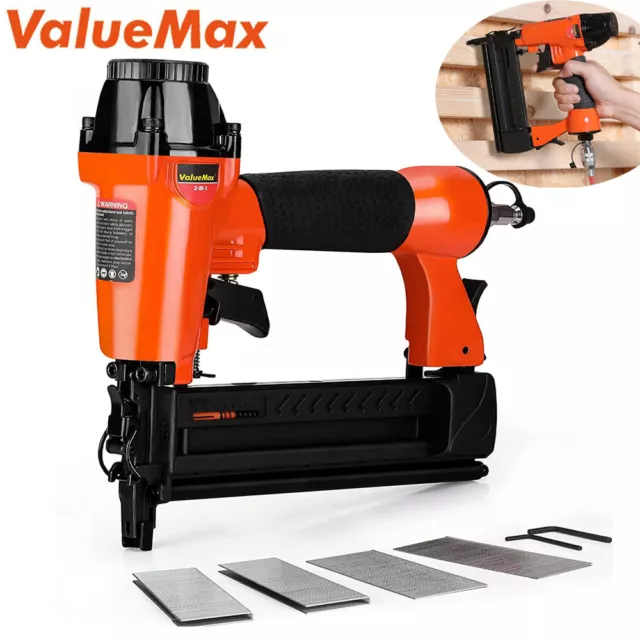 ValueMax 18Gauge Pneumatic Brad Nailer 2-in-1 Nail Gun Staple Gun For Upholstery