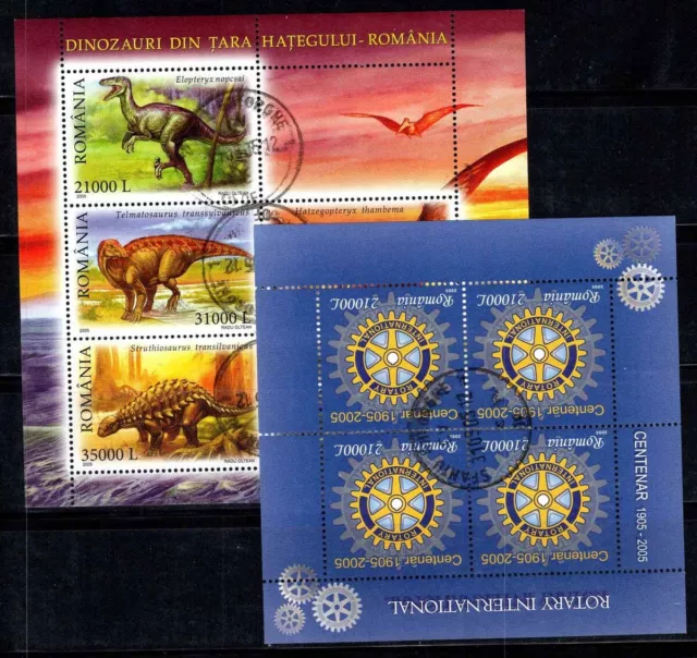 Romania 2005 Mi. Bl. 350, 5903 Foglietto 100% Usato Rotary, dinosauri