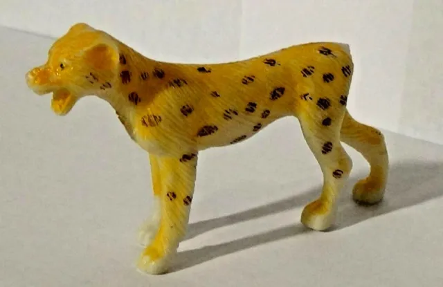 Puma 3.5" Figure Yellow Brown Spots No Tail Cat Vintage Plastic Wild Animal Toy
