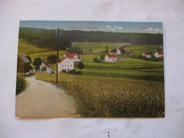 seltene Ansichtskarte " Lengefeld i. Erzgeb. - Vorwerk " von 1918