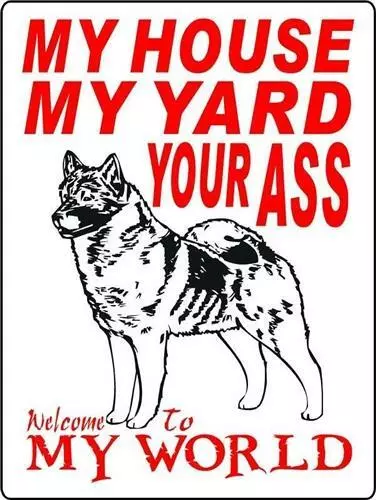 0578 Norwegian Elkhound 9"x12" Aluminum Sign