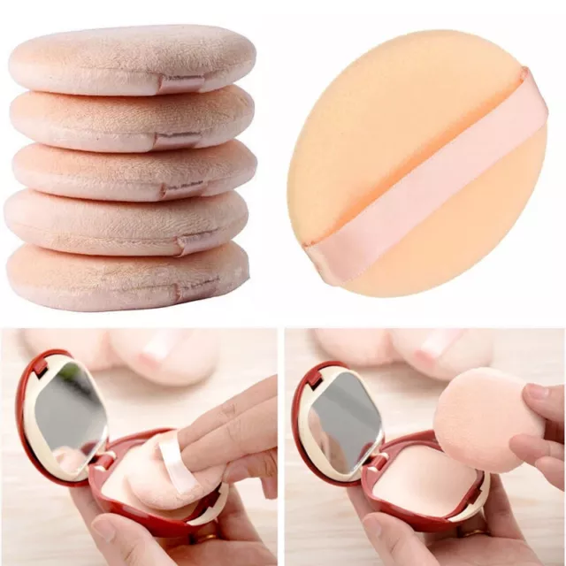 5PCS Polvo Puff Belleza Maquillaje Herramienta Esponja Terciopelo Suave Seco <