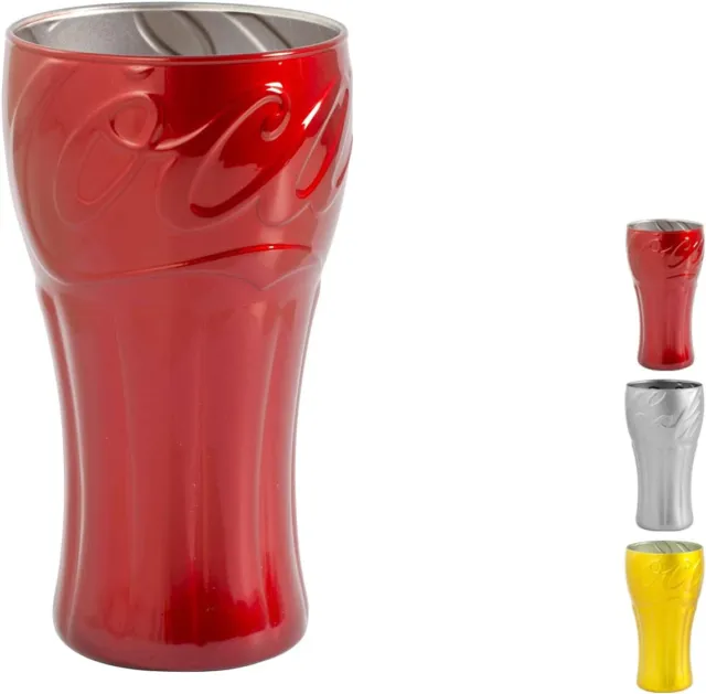 Bicchiere Coca Cola Pasabahce Vetro Effetto Alluminio Metallo Verre Glass Metal