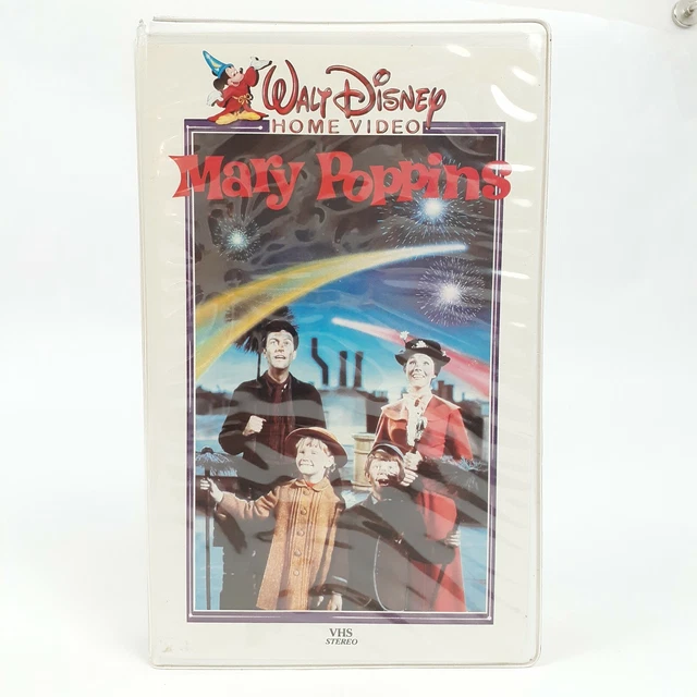 VINTAGE WALT DISNEY Mary Poppins VHS Movie 1985 Release Clam Shell Film