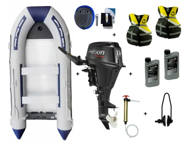 Schlauchboot mit Motor Prowake TK-RIB380S Aluboden mit 15 PS Parsun Setangebot