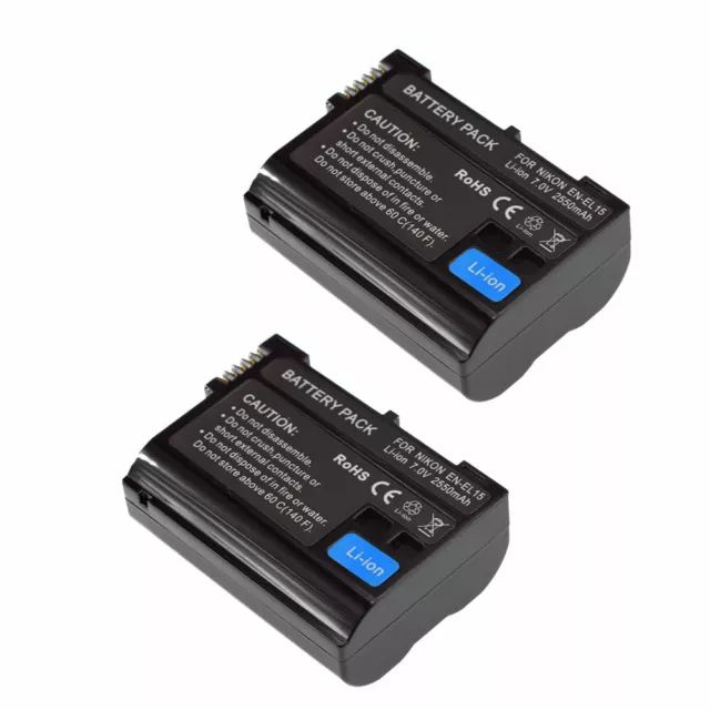 2 pack  Li-ion Battery - for  EN-EL15C Nikon Z5, Z6, Z7 , Z8 D7500 CAMCORDER