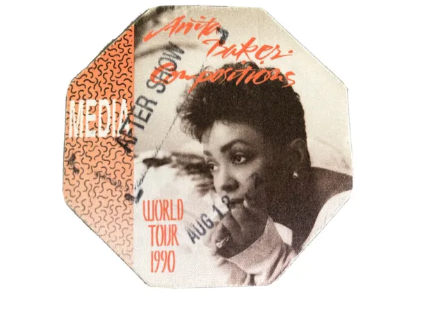 Unused Anita Baker Media After Show Pass! 1990 Irvine Meadows In Ca!!
