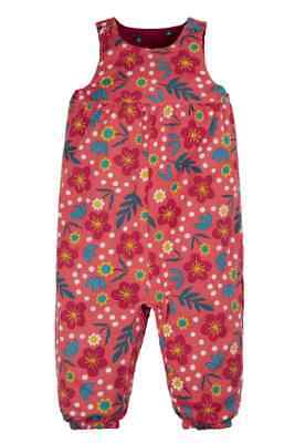 Frugi Dungarees Reversible Organic Cord and Jersey Loganberry   age 2 - 3 years