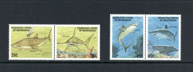 R1466 Mikronesien 1989 Fisch Marine Haie Paar MNH
