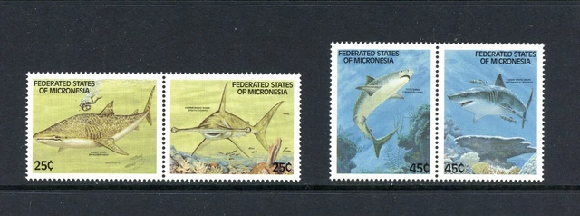 R1466 Mikronesien 1989 Fisch Marine Haie Paar MNH