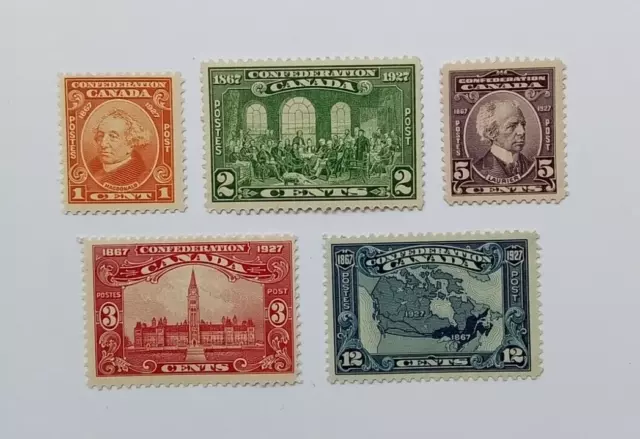 Canada 1927 Confederation Mint Set of 5 Scott 141-145 C/V USD$60