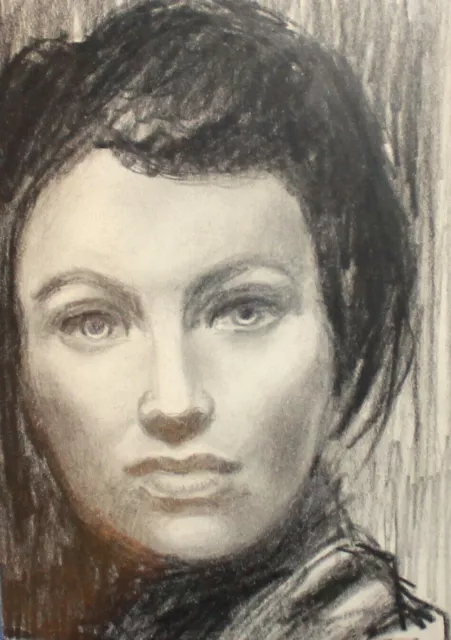 Vintage Bleistiftmalerei impressionistische Frauenporträt