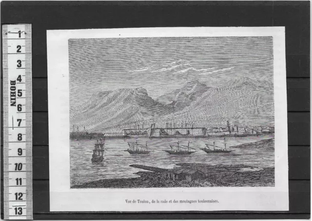 G19 / Fine Engraving 19 Eme / View Of The Harbour Of Toulon