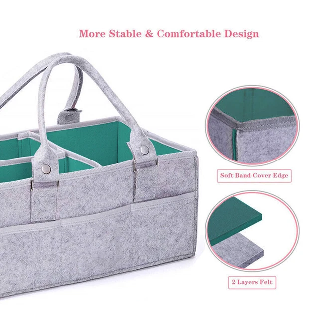 Baby Diaper Caddy Organizer Storage Bag Nursery Holder Felt Storage Bin Portable 5