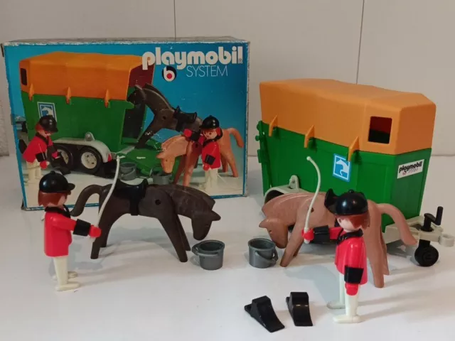 Vintage Playmobil 3505 Pferdeanhänger, komplett In OVP