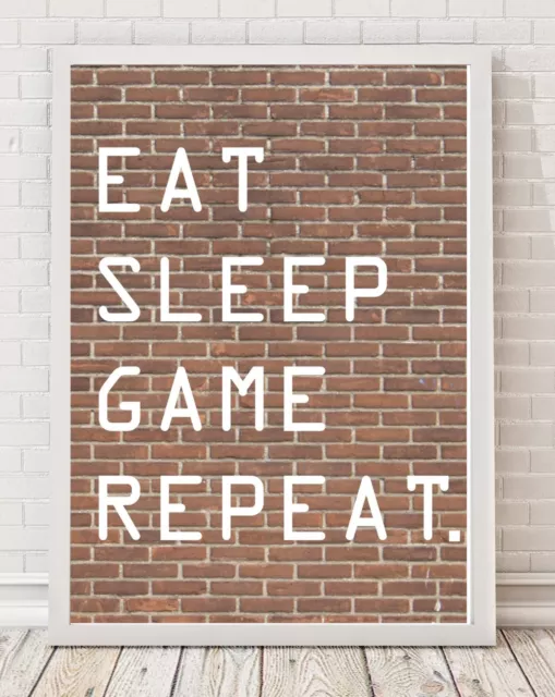 Affiche imprimée EAT SLEEP GAME REPEAT A4 PO189