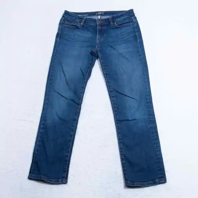 LOFT Jeans Womens 27/4p (28x25 actual) Modern Straight Med Blue Wash Denim