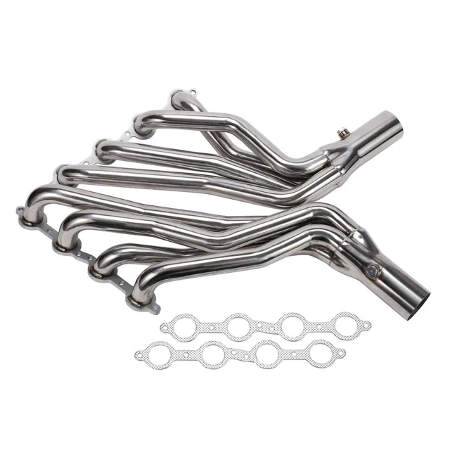 Long Tube Stainless Steel Headers w/ Gaskets for Chevy GMC 07-14 4.8 5.3 6.0 NK
