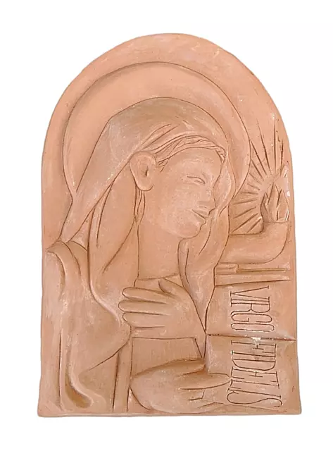 Bassorilievo terracotta madonna dei carabinieri arte sacra da parete appendere