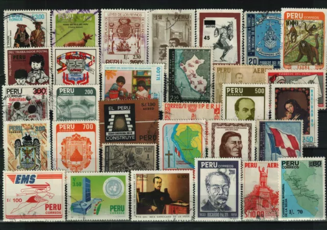 Peru Briefmarken aus dem verschiedenen Jahren - 1 Steckkarte