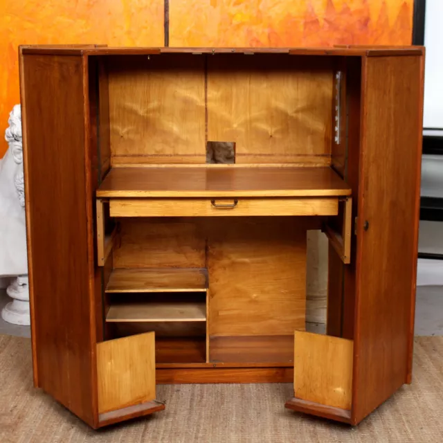 Vintage Teak Wooton Desk Folding Cabinet 1960s 70s Magic Box 2