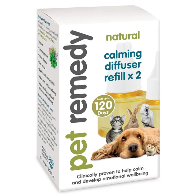 PET REMEDY NATURAL Calming Diffuser Refills. 2 x 40 ml Refill Bottles (4 Month £20.42 PicClick UK