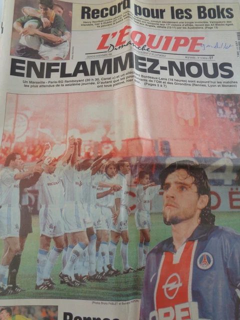 Journal L'Équipe Du 28/11/1994 - Football : Cannes, Nantes, Bordeaux, PSG...