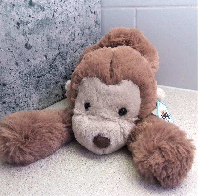 JELLYCAT SMUDGE Monkey Brown Fluffy Chimp Medium Soft Toy
