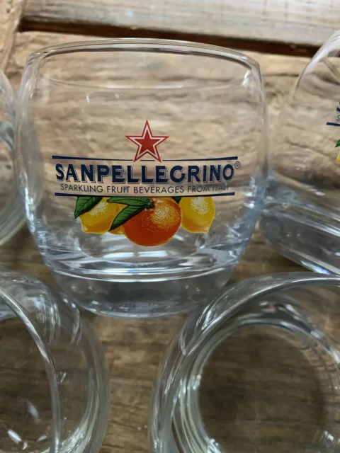 6x San Pellegrino Gläser Limonade Wasser Cocktail Tumbler Glas Gourmetwasser Neu