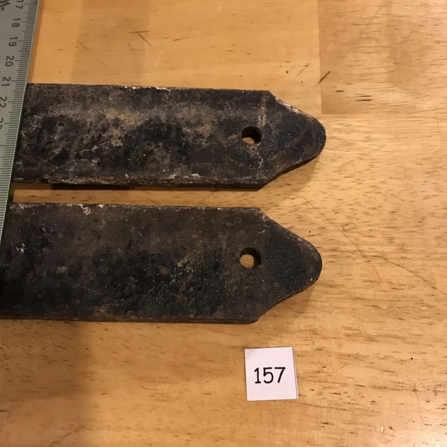 Antique Barn Strap Hinges Hand Hammered Wrought Iron  Approx. 22” - 23” Lot Of 2 12