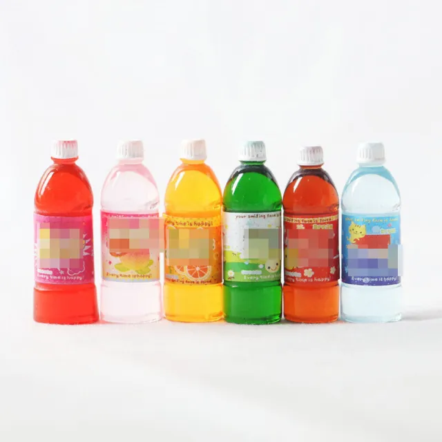 6x Soft Drinks Bottle Dollhouse Fruit Beverages Decoration Miniature Accessories