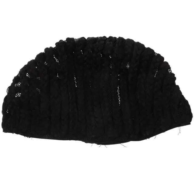Pelucas de ganchillo gorras para hacer pelucas negras medias trenzadas señorita sombrero de punto