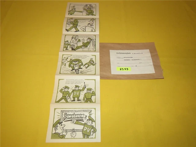 ORIG NVA Faltblatt Benehmen - Glückssache ? Humor Karikatur Propaganda Archiv
