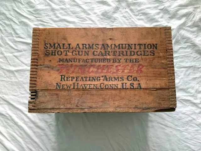 Winchester Repeater 12 Ga Wood Ammo Box Ammunition Vintage Crate