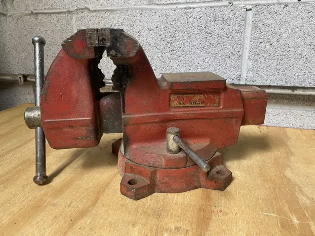 Vintage WILTON Mechanics Combination Bench Vise 5”Jaw partial Label Made In USA