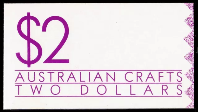 1988 $2 Australian Crafts booklet WHITE paper. Perfect condition  • FREE POST •