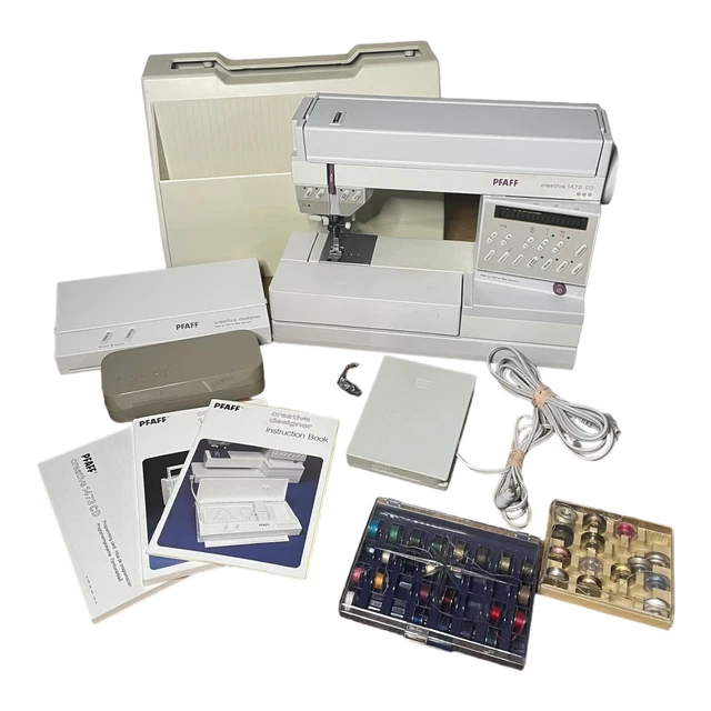 Pfaff Creative 1473 CD Sewing Machine w/ Creative Designer & Accessories TESTED Pfaff Creative 1473 CD Sewing Machine w/ Creative Designer & Accessories TESTED