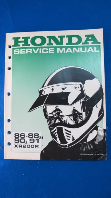 Honda 1986 1987 1988 1990 1991 XR200R Factory Service Manual  U1