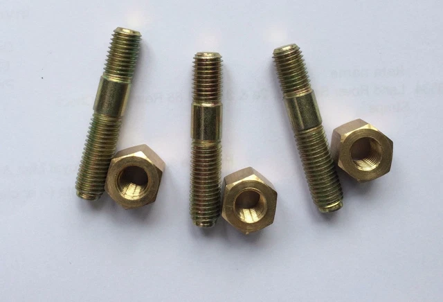 LAND ROVER SERIES Petrol Exhaust Manifold Studs & Brass Nuts £8.24 ...