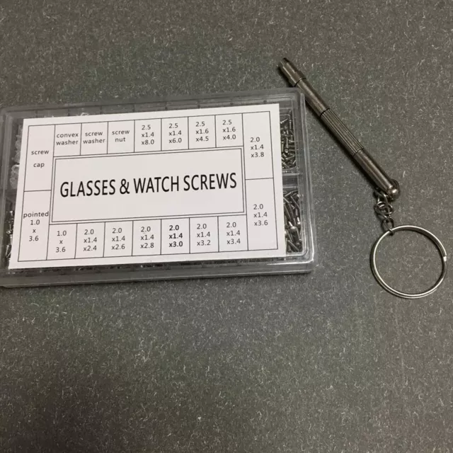 1000 Tiny Screws Nut Screwdriver Watch Eyeglass Glasses Repair Tool Set Kit Phon 2