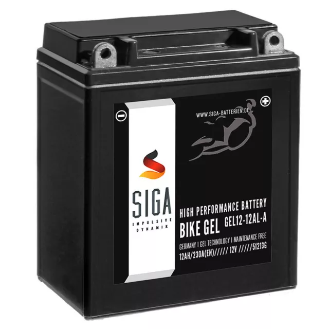 SIGA GEL Motorrad Batterie 12Ah 230A/EN 12V CB12AL-A2 YB12AL-A2 Motorradbatterie