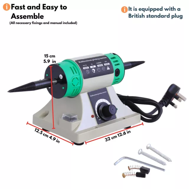 Mini Dual Bench Polisher Machine for Polishing Various Metals and Materials 3