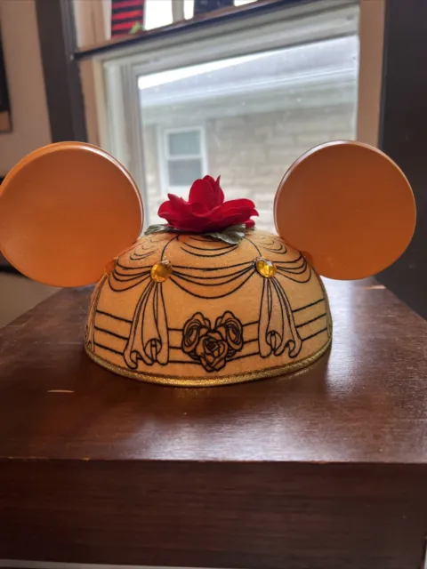 Disney Parks Belle Beauty & the Beast Yellow Youth Mickey Minnie Ears Hat NWT!
