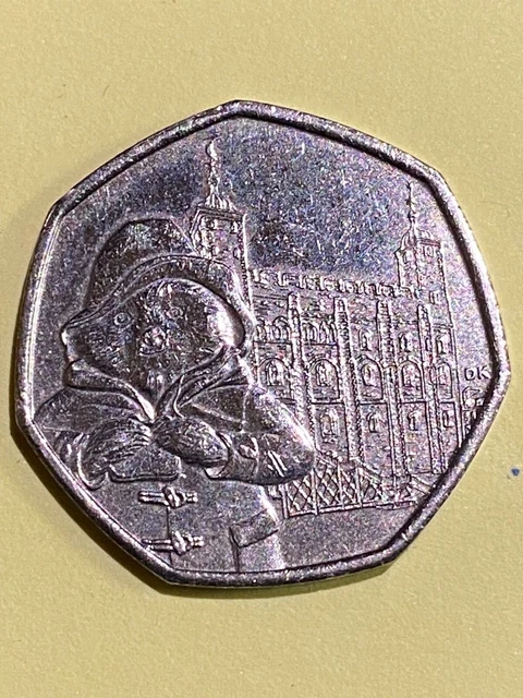 VERY RARE COLLECTIBLE Paddington Bear Tower of London 2019 50p Fifty