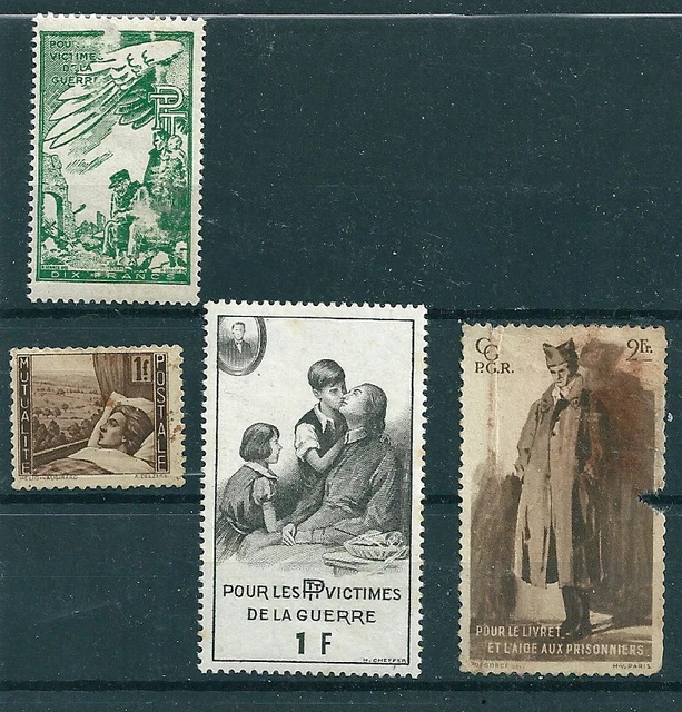 Lot de 4  vignettes divers