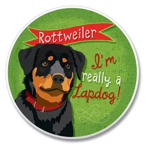 Rottweiler I'm Really A Lap Dog  2Ct Car Coasters