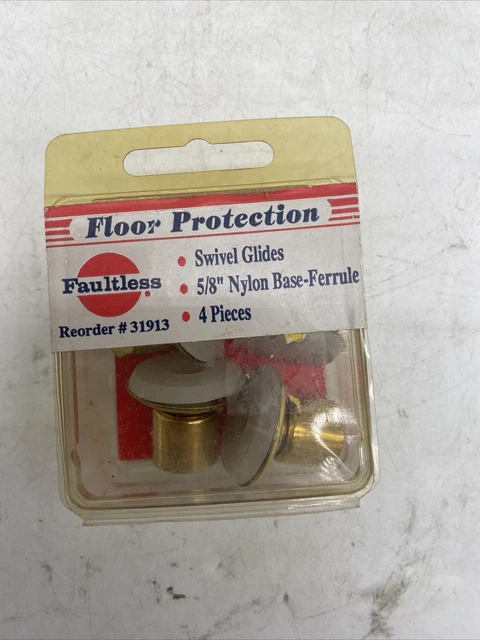 FAULTLESS Vintage 5/8" Brass Nylon Swivel Ferrule Glides #31913 floor protector