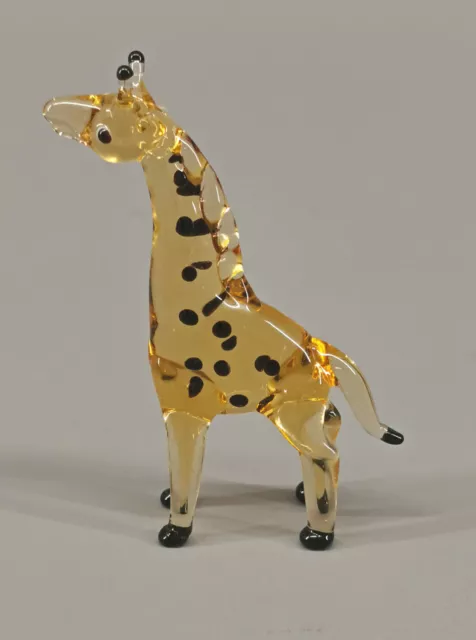 9912031-x Vetro Figura Giraffa H7cm Soffiato Bocca Fatto a Mano