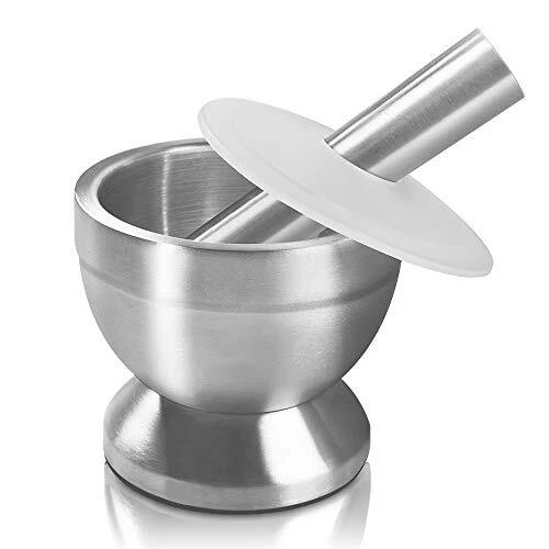 Mortar and Pestle, 18/8 Stainless Steel Spice Pill Crusher