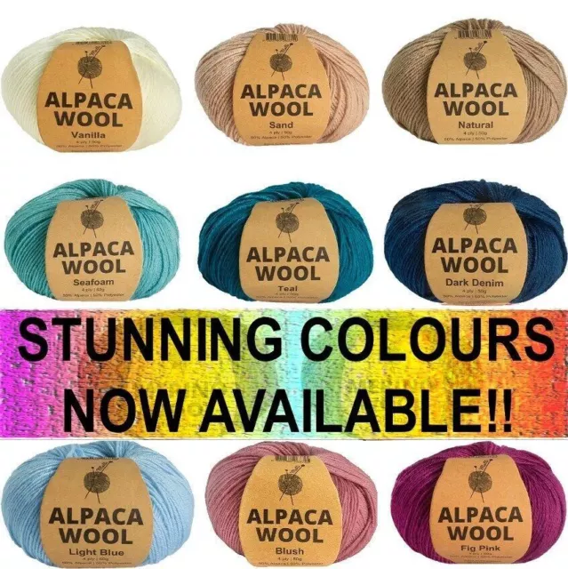 NEW 50g Alpaca Wool Blend 4 Ply Super Soft Luxurious Malli Knitting Yarn Crochet